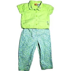 Vintage McDonald's Sears McKids Girls Pajama Set 18m 24m Pants Floral Outfit